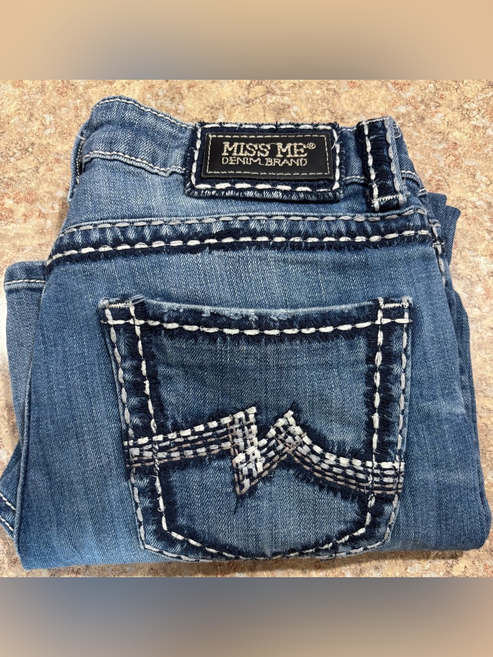 Miss Me Blue Skinny Jeans with Embroidered Back Pocket